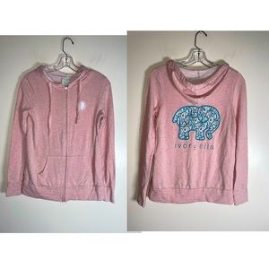 Ivory Ella blue Sweatshirt Women’s XL Large Elephant logs